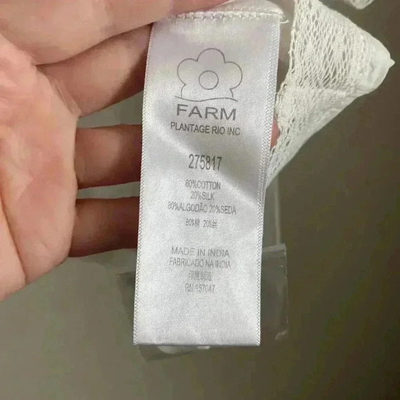 Farm Rio White Lace Blouse Size Large - Picture 5 of 13